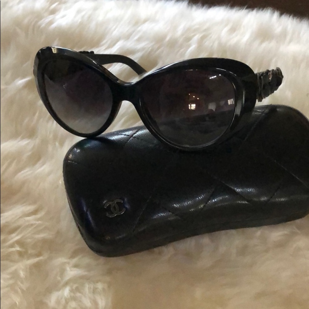 Authentic Chanel Leather handmade  sunglass